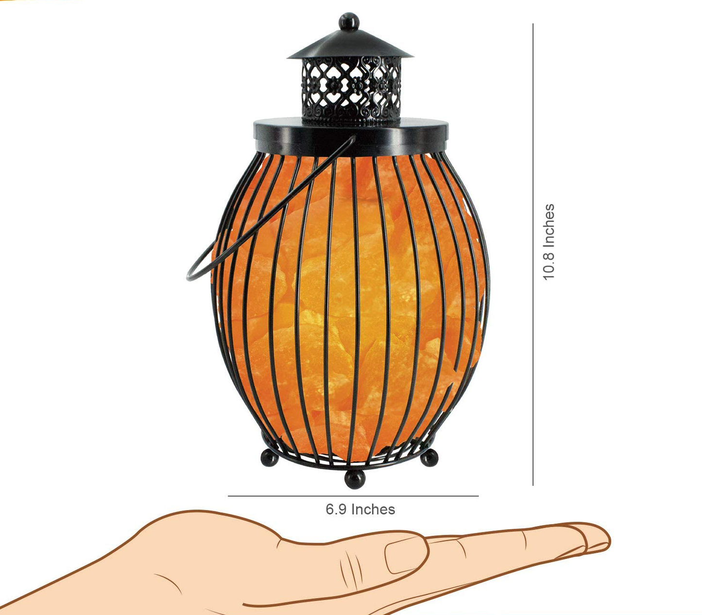 🕯️ Himalayan Pink Salt Lantern Shape Iron Basket For Home Décor ✨