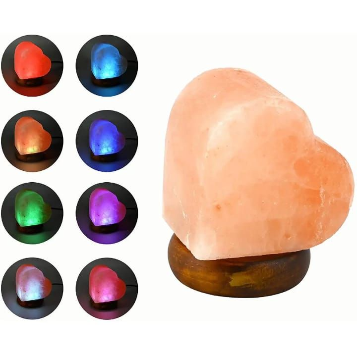 ❤️ Heart-Shaped Himalayan Pink Salt Lamp – Natural Glow & Healing Energy 🌸