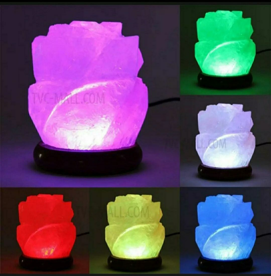 🌸 Flower-Shaped Himalayan Salt Lamp – Elegant Glow & Natural Air Purifier for Relaxation ✨