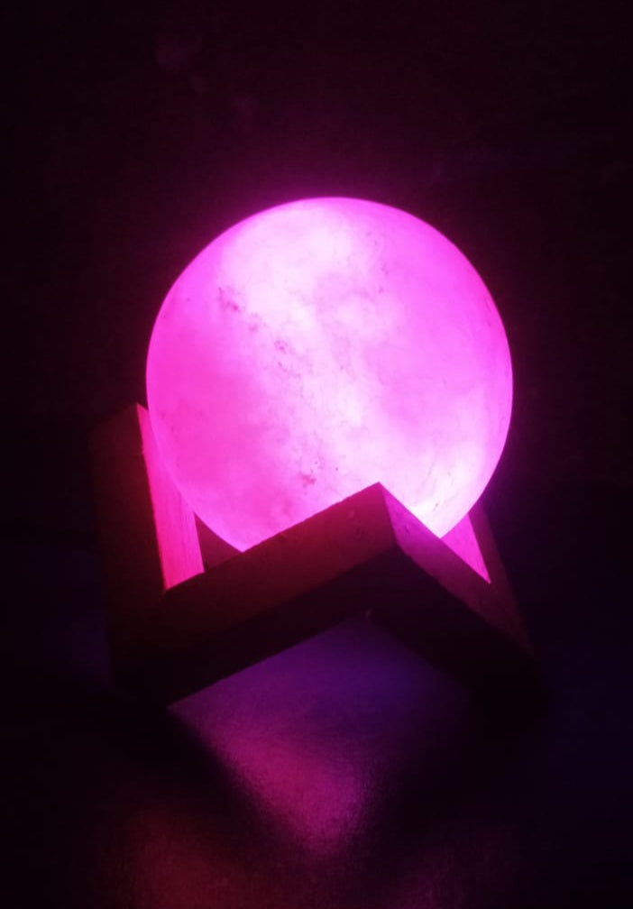 🌙 Himalayan Pink Salt Moon Lamp – Natural Air Purifier & Soothing Night Light ✨